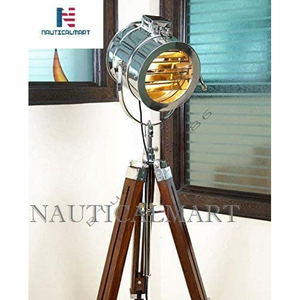HANDMADE NAUTICAL DESIGNER STUDIO FLOOR LAMP TRIPOD STAND SPOT SEARCHLIGHT